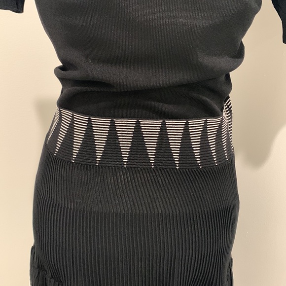 Maje pleated black/white pattern dress. - Picture 5 of 9